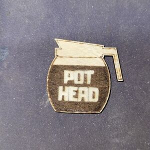 Wooden Coffee Pot Head Magnet